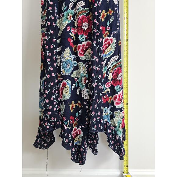 Bila Dress Womens XL Maxi Boho Handkerchief Hem Floral Western Cottage Peasant - Picture 11 of 11